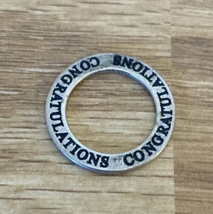 FELICITACIONES Dije Redondo Círculo Afirmación Dije Colgante Plata .925 - Imagen 1 de 4