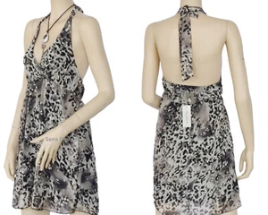 Dazzling Animal Print Glitter Patternd Halter Neck Mini Dress/ Top  DRSSLQ13698D - Picture 1 of 2