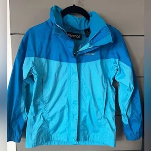 Kids Marmot rain jacket shell blue/teal Size Small - Picture 1 of 8