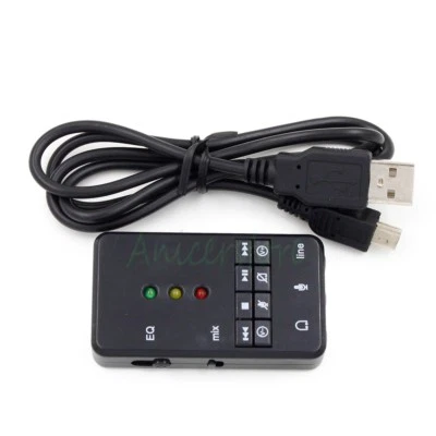 USB Virtual 7.1 Channel 3D External Headphone Audio Sound Card Adapter EQ Mixer - Image 1 of 4