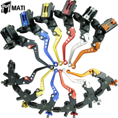 Universal 7/8'' Motorcycle CNC Brake Master Cylinder Reservoir Clutch Lever Set - Image 1 of 4