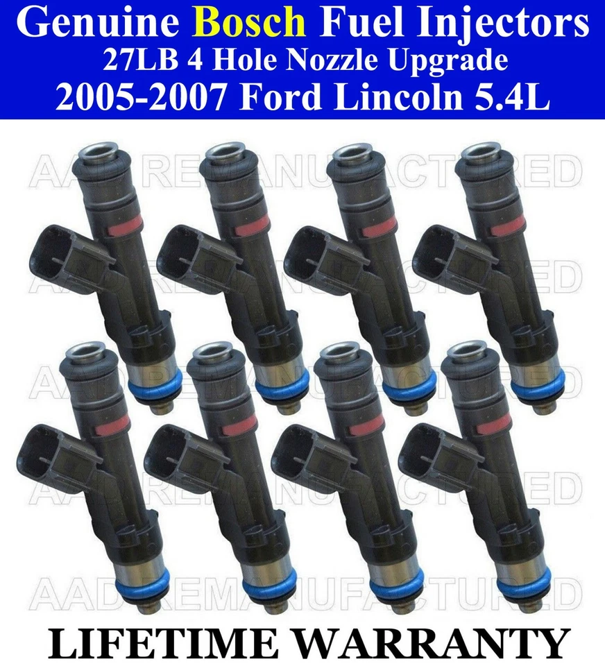 Juego de 8 inyectores de combustible Bosch 27 lb actualización aumento HP para Ford F150 2005-2007 Foto 1 de 1