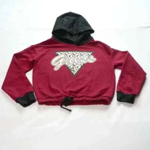 Guess Kids Big Girls Large Red Black Logo Print Pullover Long Sleeve Hoodie - Picture 1 of 12