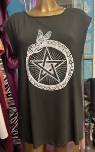 Banned Alternative Black Sleeveless T Shirt Snake Pentagram Sizes S L BNWT - Picture 1 of 8