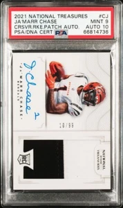 2021 National Treasures Ja’Marr Chase Crossover RPA PSA MINT 9/AUTO 10 Gem - Picture 1 of 3
