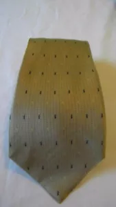 Nautica Herren Krawatte Gold mit blauen Linien Geometrisch 100 % Seide EUC Kostenloser Versand - Bild 1 von 6