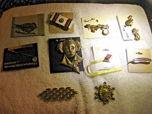 US.LOT16: LOT OF 10 VINTAGE MIXED WOMEN'S PIN BROOCH ART NOUVEAU - Picture 1 of 11