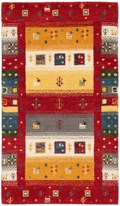 Gabbeh Handgeknüpfter Perserteppich 145x104 cm-Nomadic,Orient,Carpet,Rug,Rot - Picture 1 of 7