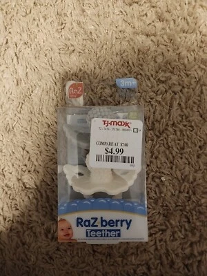 RaZ berry Silicone Baby Teether Toy NIB - 2 pack White & Gray 3m+  - Pacifier - Image 1 of 4