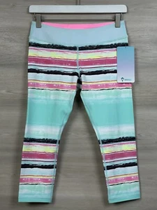 ivivva lululemon Rhythmic Crop 18” Inseam 🦄 Luon Size 14 PAHR/AQAM 04901 - Picture 1 of 7