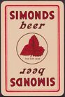 Playing Cards 1 Single Card Old Vintage Simonds Brewery Ales Beer Advertising D