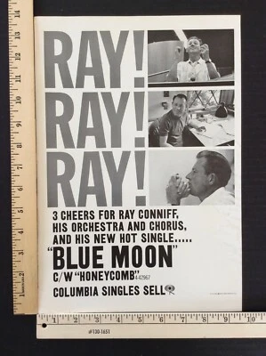 Raro Original De Colección 1964 Ray Conniff Luna Azul Promo Póster Estilo Música Anuncio Arte Impresión Foto 1 de 4