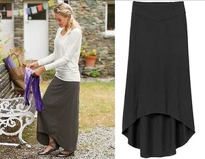 Athleta Small 6 THRONES MAXI SKIRT Flint Gray Velvet Soft Sueded Hi Low $74 - Picture 1 of 2