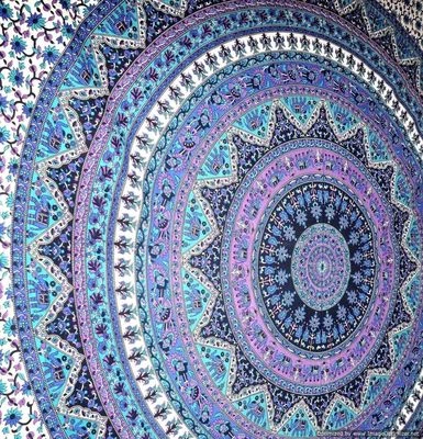 Elephant Mandala Bohemian Hippie Indian Wall Hanging Tapestry Throw Bedspread - Image 1 of 2