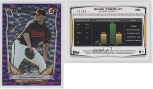 2014 Bowman Draft Purple Ice /99 Brian Gonzalez #DP85