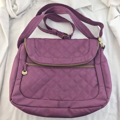 Travelon Anti Theft Crossbody Quilted Purple Shoulder Bag/Purse  12×10×3.5 - Image 1 of 4