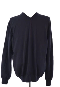 Pringle Scotland Jumper Sweater Navy Merino Wool Fine Knit Classic Size XL - Picture 1 of 13
