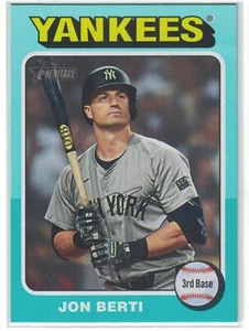 2024 Topps Heritage High Number Aqua White Border Jon Berti #655 Yankees - Picture 1 of 2