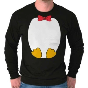 Cool Funny Penguin Animal Halloween Costume Long Sleeve Tshirt for Men or Women - Picture 1 of 8