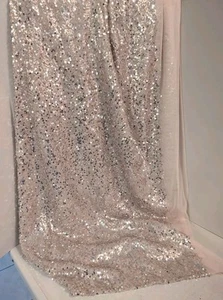 Rose Gold Net Sequin Yardage 85 X 59 Inches Beautiful And Sparkly! - Picture 1 of 3