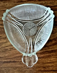 1940s HAZEL ATLAS Bon Bon Candy Dish ART DECO Clear Glass Vintage - Picture 1 of 4