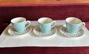 Tazzine e piattini da caffè vintage Metlox Poppytail Del Rey Atomic MCM - Foto 1 di 8