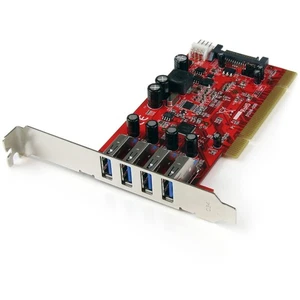 StarTech.com 4 Port PCI SuperSpeed USB 3.0 Adapter Card with SATA/SP4 Power, Qua - Picture 1 of 6