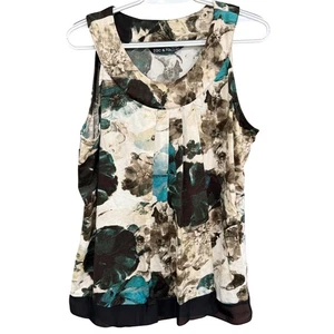 Top blusa donna senza maniche stampa floreale Zac & Rachel taglia L - Foto 1 di 7