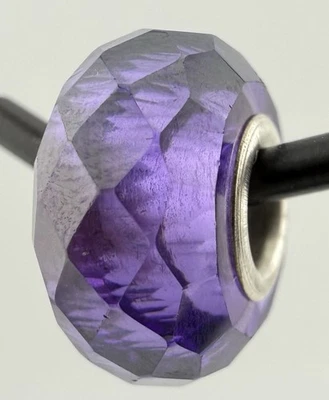 CHAMILIA 925 FACETED PURPLE JEWEL MURANO GLASS BEAD K718B - Image 1 of 4