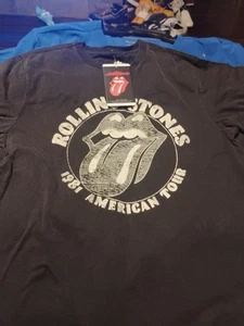 Rolling Stones T-Shirt 1981 American Tour Men’s Small Black New From 2024 - Picture 1 of 11