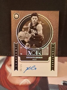 2024-25 Panini Noir Keyonte George /15 Snapshot Signatures On Card Auto Jazz  - Picture 1 of 2