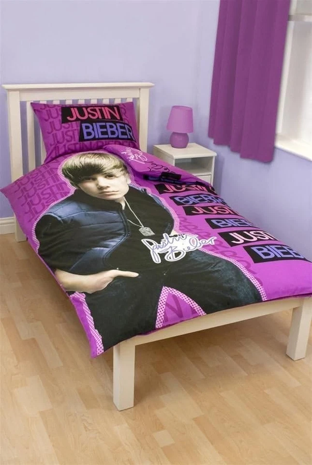 Single Bed Justin Bieber Duvet Cover Set Reversible Vintage Set Polycotton - Image 1 of 1