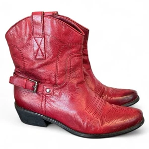 Stivaletto western cowboy a punta Franco Sarto donna rosso in pelle waco taglia 7 - Foto 1 di 13