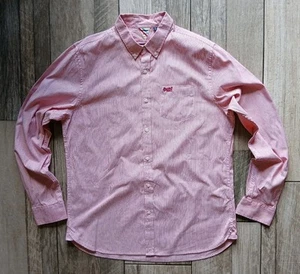 Men's Superdry Red & White Striped Light Oxford Shirt - Size XL - Slim - Picture 1 of 17