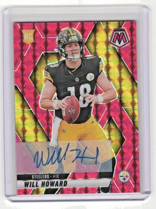 2025 Mosaic Will Howard Rookie Auto Red Prizm Mosaic /199 #318 RC STEELERS - Picture 1 of 2