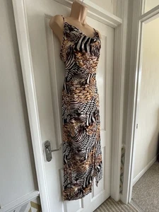 Silk Fred Beautiful Maxi Dress Animal Print 12 With Tags - Picture 1 of 8