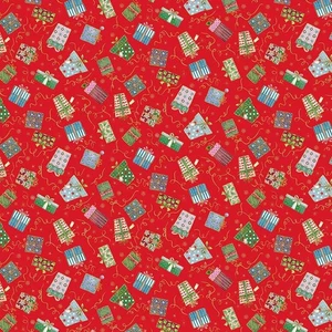 Makower Jolly Gifts 119 - 100% cotton - Picture 1 of 1
