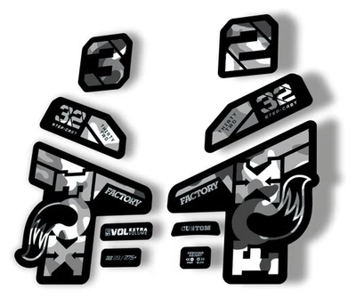 Fox 32 Factory 2021 Fork Suspension Decal Sticker Adhesive White Camo - Image 1 of 2