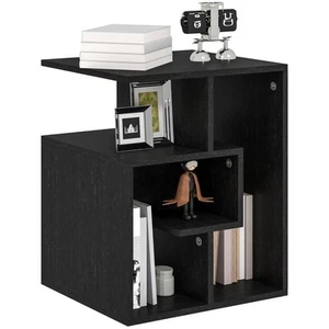 HOMCOM Side End Table Shelves Storage, Refurbished - Picture 1 of 11