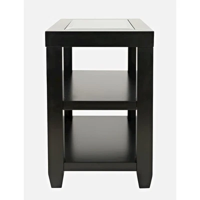 Urban Icon Contemporary Glass Inlay Chair Side End Table with Storage - Image 1 of 4