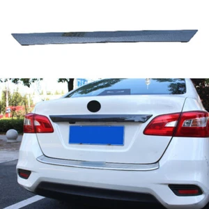 Tira de moldura superior de tapa de maletero trasero de fibra de carbono para Nissan Sentra 13-19 - Imagen 1 de 6