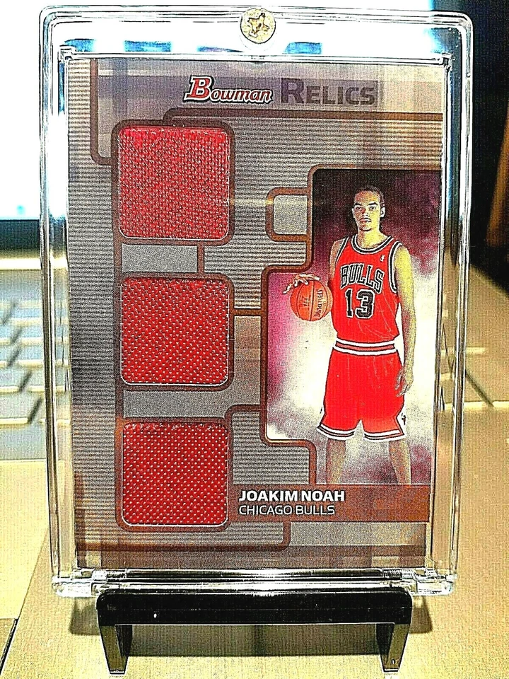 2007-08 JOAKIM NOAH #5/50 BOWMAN DRAFT PICKS & STARS TRIPLE RELICS #BR-JN, - Изображение 1 из 4