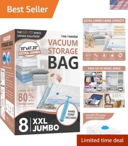 8 Pack XXL Jumbo Vacuum Storage Bags - Protect & Organize Comforters & Toys - Picture 1 of 9