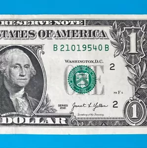 February 10, 1954 (B 21019540 B) BIRTHDAY Note $1 One Dollar Bill (2/10/ 1954 _) - Picture 1 of 4
