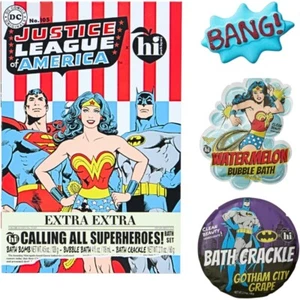 Hi Peach Layne X DC Comics Justice League of America Superhero Bath Fizzies Set - Picture 1 of 5