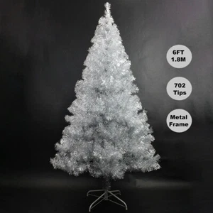 SALE 6FT 1.8M Christmas Tree Shinning Silver 702Tips Metal Stand Jupiter 180 - Picture 1 of 8