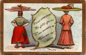 Alte Postkarte Das Geschenk, uns selbst zu sehen wie andere uns sehen 1908 15155 - Bild 1 von 2