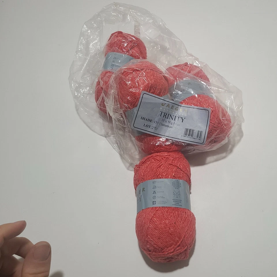 Jaeger Trinity ~ Lote de 4 ~ #439 Flamenco ~ Hilo de Verano Texturizado de Seda y Algodón Foto 1 de 4