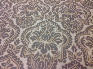 B. Berger Grey Gold Luxury Damask Upholstery Fabric-Taj Gold 7.0 yds (1163-9) - Picture 1 of 5