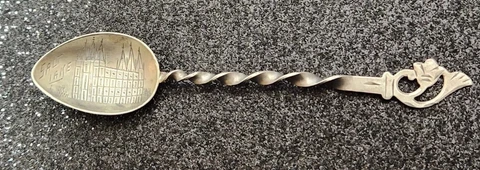 Vintage SALT LAKE - Mormon Temple - Sterling Silver Souvenir Spoon 3.75" Small Cover